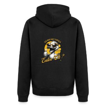 Ich mag halt einfach Enten - Unisex Premium Bio Zip Hoodie - Schwarz - Hinten - Nico (187cm)