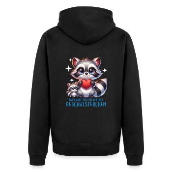 J’ai un frère ou une sœur - Veste à capuche bio Premium Unisexe - noir - Dos - Nico (187cm)