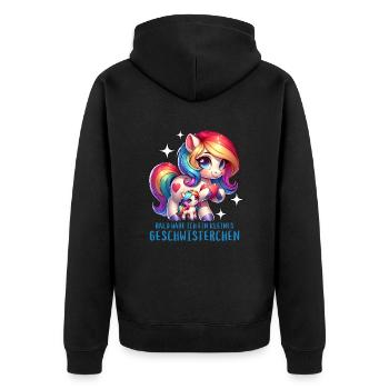J’ai un frère ou une sœur - Veste à capuche bio Premium Unisexe - noir - Dos - Nico (187cm)