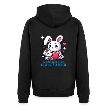 J’ai un frère ou une sœur - Veste à capuche bio Premium Unisexe - noir - Dos - Nico (187cm)