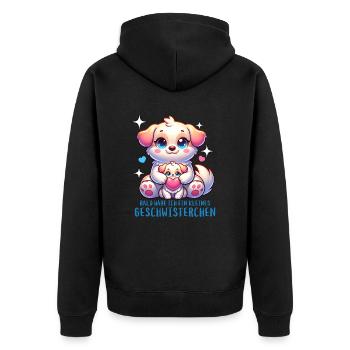 J’ai un frère ou une sœur - Veste à capuche bio Premium Unisexe - noir - Dos - Nico (187cm)