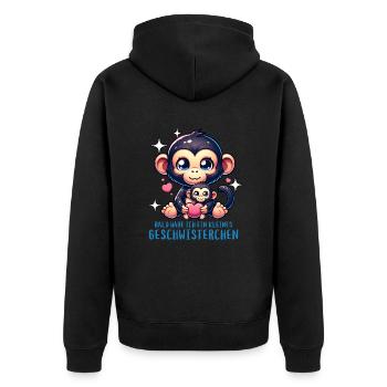 J’ai un frère ou une sœur - Veste à capuche bio Premium Unisexe - noir - Dos - Nico (187cm)