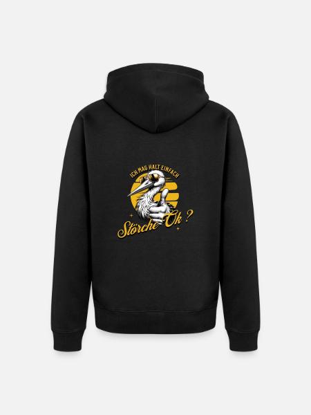 J’aime juste les cigognes - Veste à capuche bio Premium Unisexe - noir