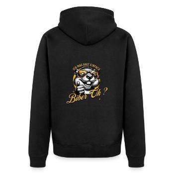 I just like beavers - Unisex Premium Organic Zip Hoodie - black - Back - Nico (187cm)