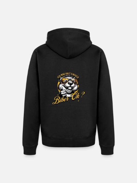 I just like beavers - Unisex Premium Organic Zip Hoodie - black