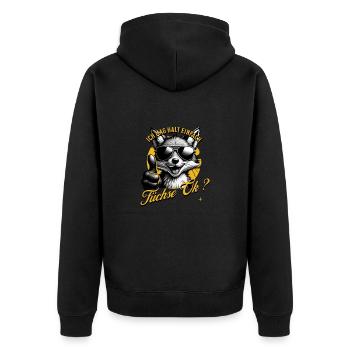 I just like foxes - Unisex Premium Organic Zip Hoodie - black - Back - Nico (187cm)