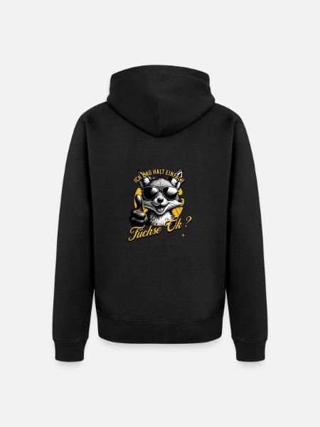 I just like foxes - Unisex Premium Organic Zip Hoodie - black