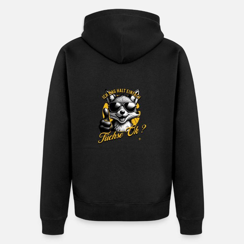 J’aime juste les renards - Veste à capuche bio Premium Unisexe - noir