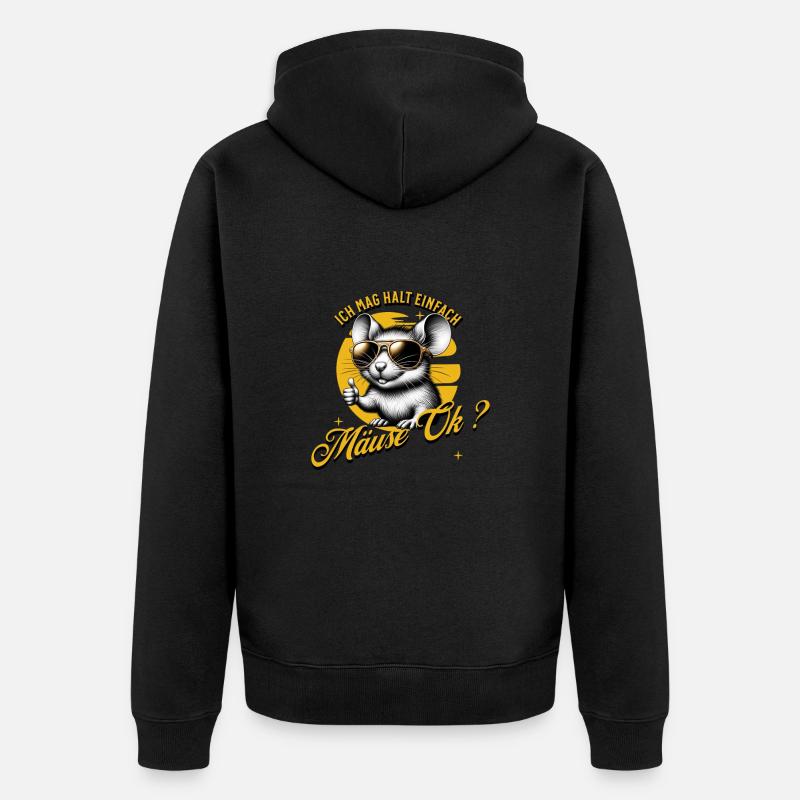 J’aime juste les souris - Veste à capuche bio Premium Unisexe - noir