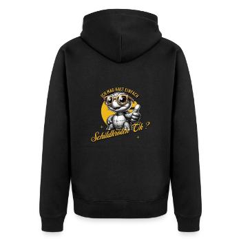 I just like turtles - Unisex Premium Organic Zip Hoodie - black - Back - Nico (187cm)