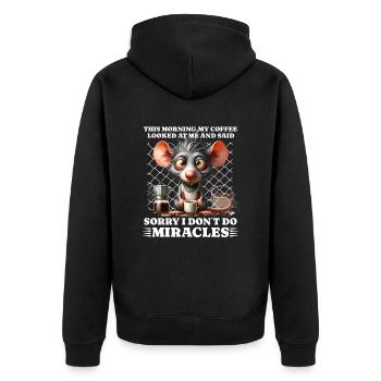Morning grouch coffee funny saying advice - Unisex Premium Organic Zip Hoodie - black - Back - Nico (187cm)