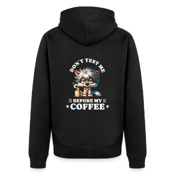 Morning grouch coffee anti early riser dog - Unisex Premium Organic Zip Hoodie - black - Back - Nico (187cm)