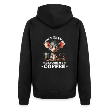 morning grouch coffee anti early riser mouse - Unisex Premium Organic Zip Hoodie - black - Back - Nico (187cm)