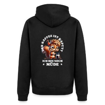 Grognement matinal Le café est cassé Écureuil - Veste à capuche bio Premium Unisexe - noir - Dos - Nico (187cm)
