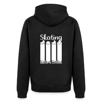 Roller Skating Skate Skating Before Coffee Gift - Unisex Premium Bio Zip Hoodie - Schwarz - Hinten - Nico (187cm)