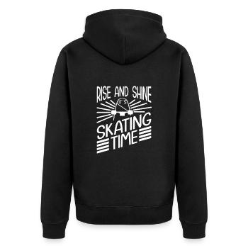 Skateboard Art For Boys Girls Men Skateboard Gifts - Unisex Premium Bio Zip Hoodie - Schwarz - Hinten - Nico (187cm)