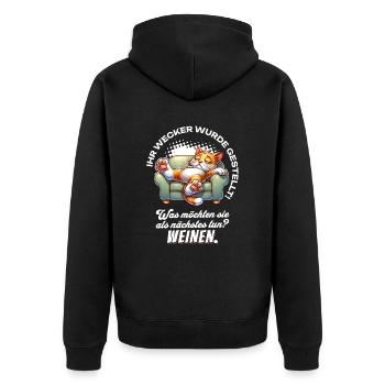 Fatigué Paresseux Je veux dormir Drôles de grognements matinaux - Veste à capuche bio Premium Unisexe - noir - Dos - Nico (187cm)