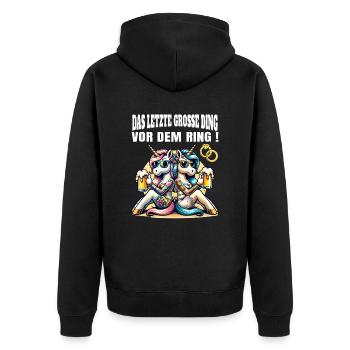 Enterrement de vie de garçon Mariée Enterrement de vie de jeune fille Grondement de femmes - Veste à capuche bio Premium Unisexe - noir - Dos - Nico (187cm)