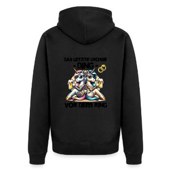 Enterrement de vie de garçon Mariée Enterrement de vie de jeune fille Grondement de femmes - Veste à capuche bio Premium Unisexe - noir - Dos - Nico (187cm)