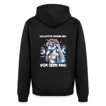 Enterrement de vie de garçon Mariée Enterrement de vie de jeune fille Grondement de femmes - Veste à capuche bio Premium Unisexe - noir - Dos - Nico (187cm)