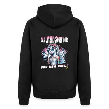 Enterrement de vie de garçon Mariée Enterrement de vie de jeune fille Grondement de femmes - Veste à capuche bio Premium Unisexe - noir - Dos - Nico (187cm)