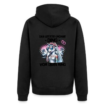 Enterrement de vie de garçon Mariée Enterrement de vie de jeune fille Grondement de femmes - Veste à capuche bio Premium Unisexe - noir - Dos - Nico (187cm)