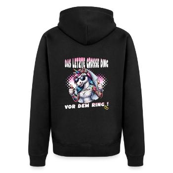 Enterrement de vie de garçon Mariée Enterrement de vie de jeune fille Grondement de femmes - Veste à capuche bio Premium Unisexe - noir - Dos - Nico (187cm)