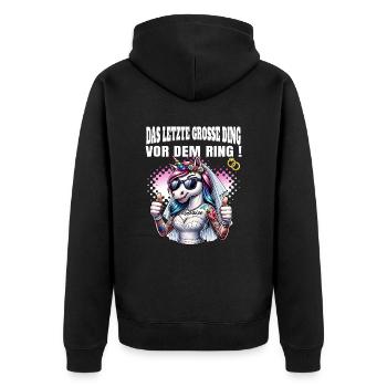 Enterrement de vie de garçon Mariée Enterrement de vie de jeune fille Grondement de femmes - Veste à capuche bio Premium Unisexe - noir - Dos - Nico (187cm)