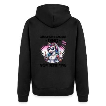 Enterrement de vie de garçon Mariée Enterrement de vie de jeune fille Grondement de femmes - Veste à capuche bio Premium Unisexe - noir - Dos - Nico (187cm)