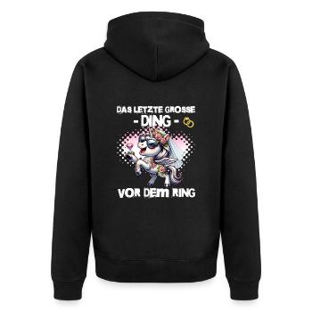 Enterrement de vie de garçon Mariée Enterrement de vie de jeune fille Grondement de femmes - Veste à capuche bio Premium Unisexe - noir - Dos - Nico (187cm)