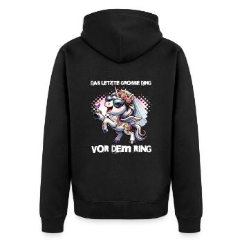 Enterrement de vie de garçon Mariée Enterrement de vie de jeune fille Grondement de femmes - Veste à capuche bio Premium Unisexe - noir - Dos - Nico (187cm)