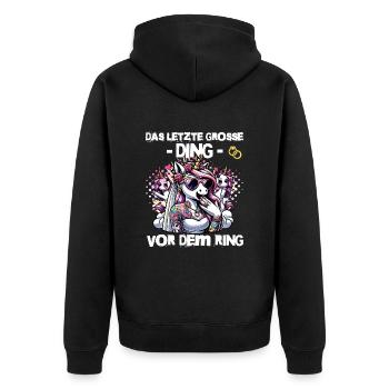 Enterrement de vie de garçon Mariée Enterrement de vie de jeune fille Grondement de femmes - Veste à capuche bio Premium Unisexe - noir - Dos - Nico (187cm)