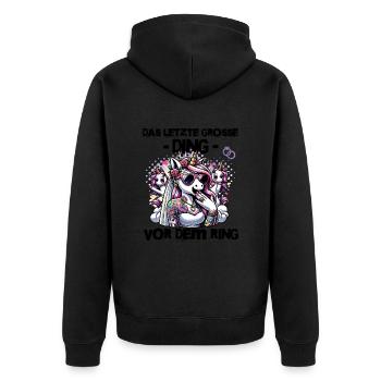 Enterrement de vie de garçon Mariée Enterrement de vie de jeune fille Grondement de femmes - Veste à capuche bio Premium Unisexe - noir - Dos - Nico (187cm)