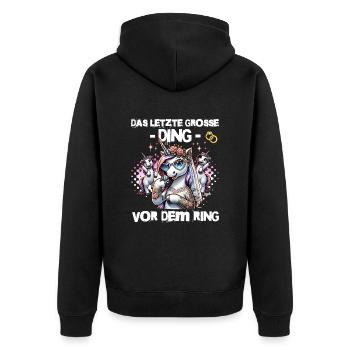Enterrement de vie de garçon Mariée Enterrement de vie de jeune fille Grondement de femmes - Veste à capuche bio Premium Unisexe - noir - Dos - Nico (187cm)