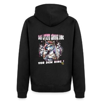 Enterrement de vie de garçon Mariée Enterrement de vie de jeune fille Grondement de femmes - Veste à capuche bio Premium Unisexe - noir - Dos - Nico (187cm)