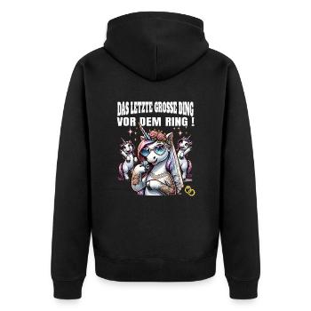 Enterrement de vie de garçon Mariée Enterrement de vie de jeune fille Grondement de femmes - Veste à capuche bio Premium Unisexe - noir - Dos - Nico (187cm)