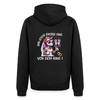 Enterrement de vie de garçon Mariée Enterrement de vie de jeune fille Grondement de femmes - Veste à capuche bio Premium Unisexe - noir - Dos - Nico (187cm)