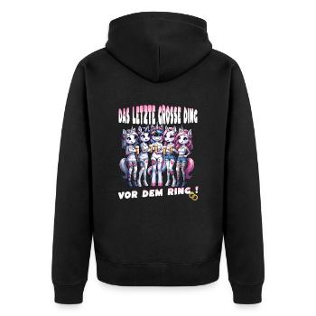 Enterrement de vie de garçon Mariée Enterrement de vie de jeune fille Grondement de femmes - Veste à capuche bio Premium Unisexe - noir - Dos - Nico (187cm)