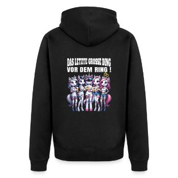 Enterrement de vie de garçon Mariée Enterrement de vie de jeune fille Grondement de femmes - Veste à capuche bio Premium Unisexe - noir - Dos - Nico (187cm)