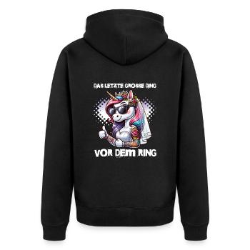Enterrement de vie de garçon Mariée Enterrement de vie de jeune fille Grondement de femmes - Veste à capuche bio Premium Unisexe - noir - Dos - Nico (187cm)