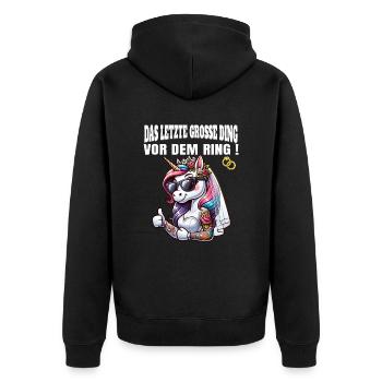 Enterrement de vie de garçon Mariée Enterrement de vie de jeune fille Grondement de femmes - Veste à capuche bio Premium Unisexe - noir - Dos - Nico (187cm)