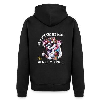 Enterrement de vie de garçon Mariée Enterrement de vie de jeune fille Grondement de femmes - Veste à capuche bio Premium Unisexe - noir - Dos - Nico (187cm)