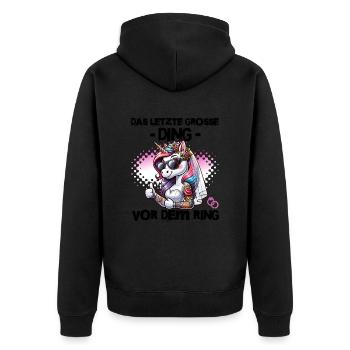 Enterrement de vie de garçon Mariée Enterrement de vie de jeune fille Grondement de femmes - Veste à capuche bio Premium Unisexe - noir - Dos - Nico (187cm)
