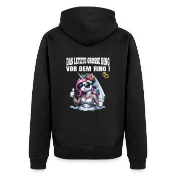 Enterrement de vie de garçon Mariée Enterrement de vie de jeune fille Grondement de femmes - Veste à capuche bio Premium Unisexe - noir - Dos - Nico (187cm)