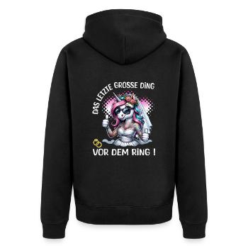 Enterrement de vie de garçon Mariée Enterrement de vie de jeune fille Grondement de femmes - Veste à capuche bio Premium Unisexe - noir - Dos - Nico (187cm)