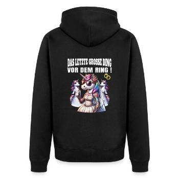 Enterrement de vie de garçon Mariée Enterrement de vie de jeune fille Grondement de femmes - Veste à capuche bio Premium Unisexe - noir - Dos - Nico (187cm)