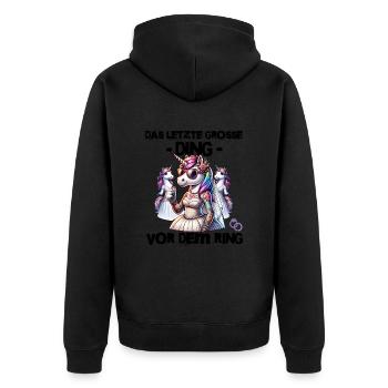 Enterrement de vie de garçon Mariée Enterrement de vie de jeune fille Grondement de femmes - Veste à capuche bio Premium Unisexe - noir - Dos - Nico (187cm)