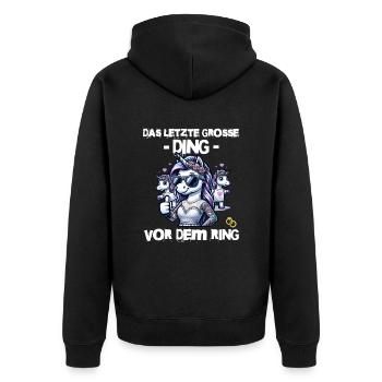 Enterrement de vie de garçon Mariée Enterrement de vie de jeune fille Grondement de femmes - Veste à capuche bio Premium Unisexe - noir - Dos - Nico (187cm)
