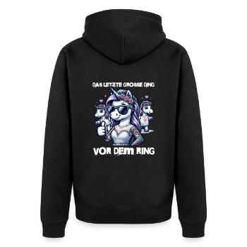 Enterrement de vie de garçon Mariée Enterrement de vie de jeune fille Grondement de femmes - Veste à capuche bio Premium Unisexe - noir - Dos - Nico (187cm)