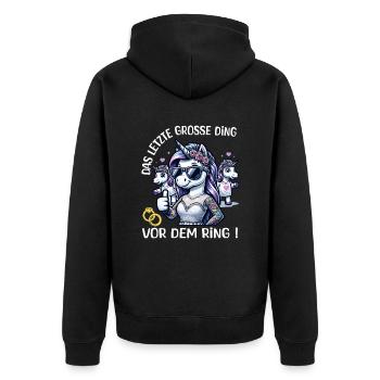 Enterrement de vie de garçon Mariée Enterrement de vie de jeune fille Grondement de femmes - Veste à capuche bio Premium Unisexe - noir - Dos - Nico (187cm)